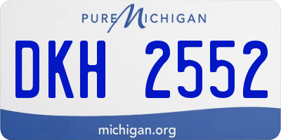 MI license plate DKH2552