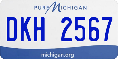 MI license plate DKH2567