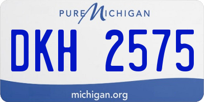 MI license plate DKH2575