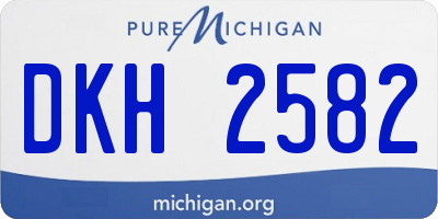 MI license plate DKH2582