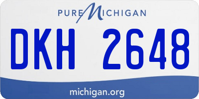 MI license plate DKH2648