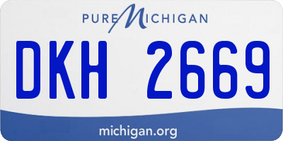 MI license plate DKH2669