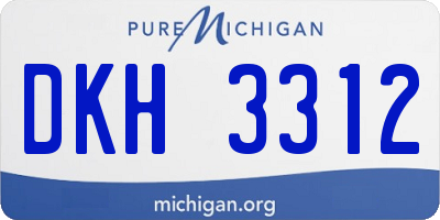 MI license plate DKH3312