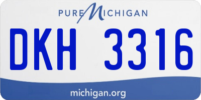 MI license plate DKH3316