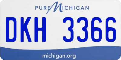 MI license plate DKH3366