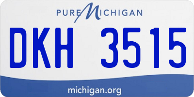 MI license plate DKH3515