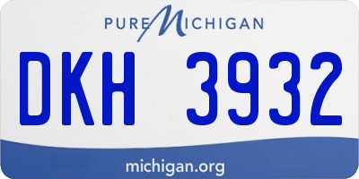 MI license plate DKH3932