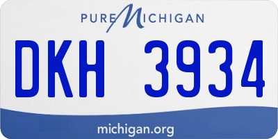 MI license plate DKH3934