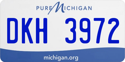MI license plate DKH3972