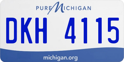MI license plate DKH4115