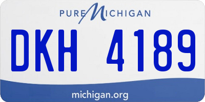 MI license plate DKH4189