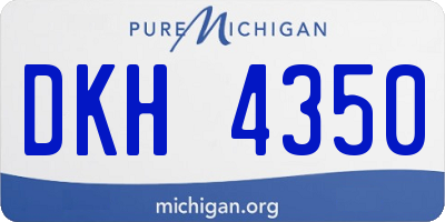 MI license plate DKH4350