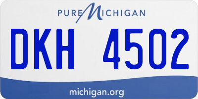 MI license plate DKH4502