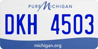 MI license plate DKH4503