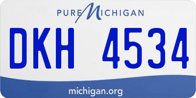 MI license plate DKH4534