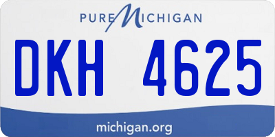 MI license plate DKH4625