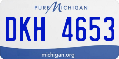MI license plate DKH4653
