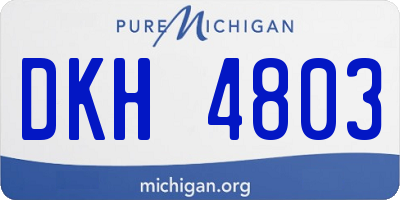 MI license plate DKH4803
