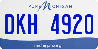 MI license plate DKH4920
