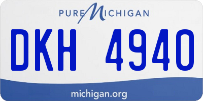 MI license plate DKH4940