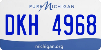 MI license plate DKH4968