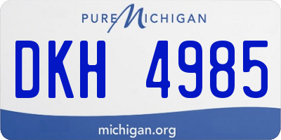 MI license plate DKH4985