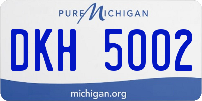 MI license plate DKH5002