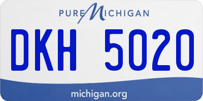 MI license plate DKH5020