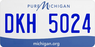 MI license plate DKH5024