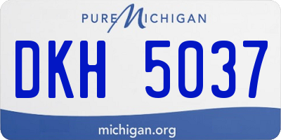 MI license plate DKH5037