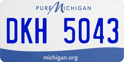 MI license plate DKH5043