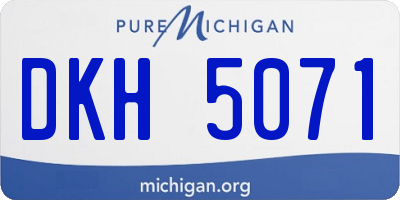 MI license plate DKH5071