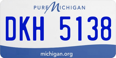 MI license plate DKH5138