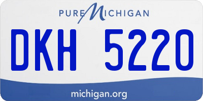 MI license plate DKH5220