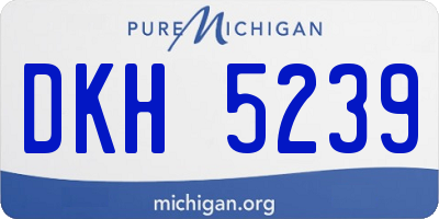 MI license plate DKH5239