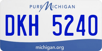 MI license plate DKH5240