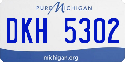 MI license plate DKH5302