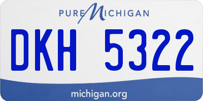MI license plate DKH5322