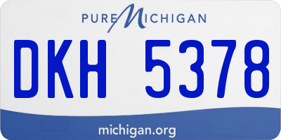 MI license plate DKH5378