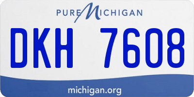 MI license plate DKH7608