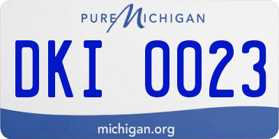MI license plate DKI0023