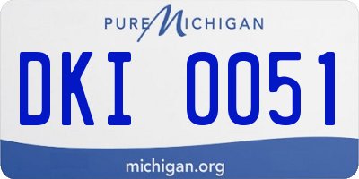 MI license plate DKI0051
