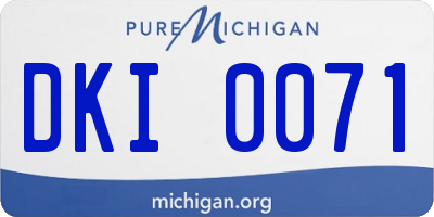 MI license plate DKI0071