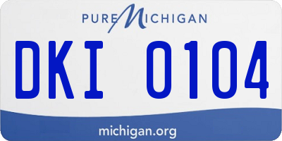 MI license plate DKI0104