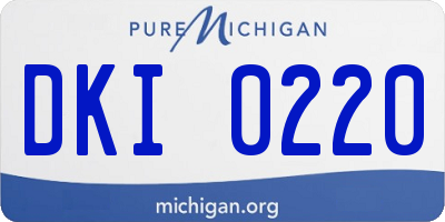 MI license plate DKI0220