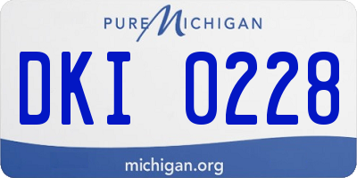 MI license plate DKI0228