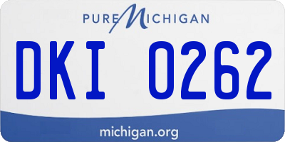 MI license plate DKI0262
