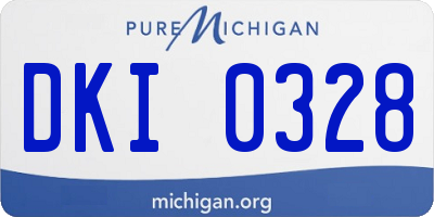 MI license plate DKI0328