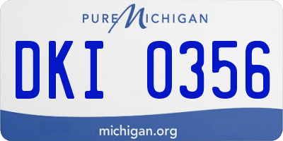 MI license plate DKI0356