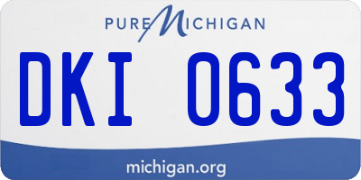 MI license plate DKI0633